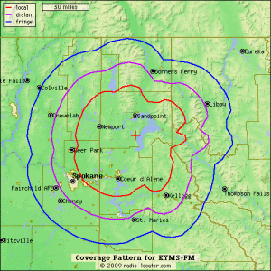 KYMS 89.9 FM Service Area that uses the UB63800 Batteries