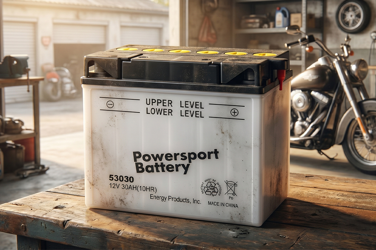PowerSport battery for a motorcycle