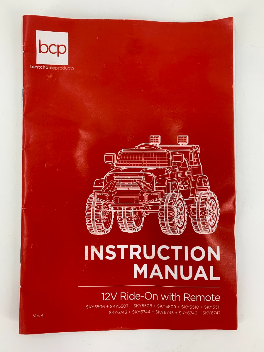 SKY5506 thru SKY5511 Instruction Manual