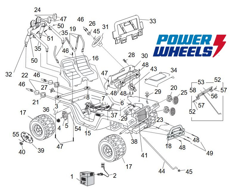Example of Exploaded View Power Wheels Parts Diagram