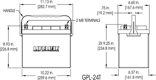 GPL-24T Marine Battery Specifications