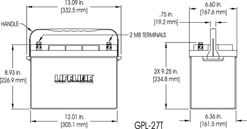 GPL-27T Marine Battery Specifications