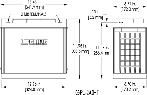GPL-30HT Marine Battery Specifications