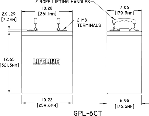 GPL-6CT Marine Battery Specifications